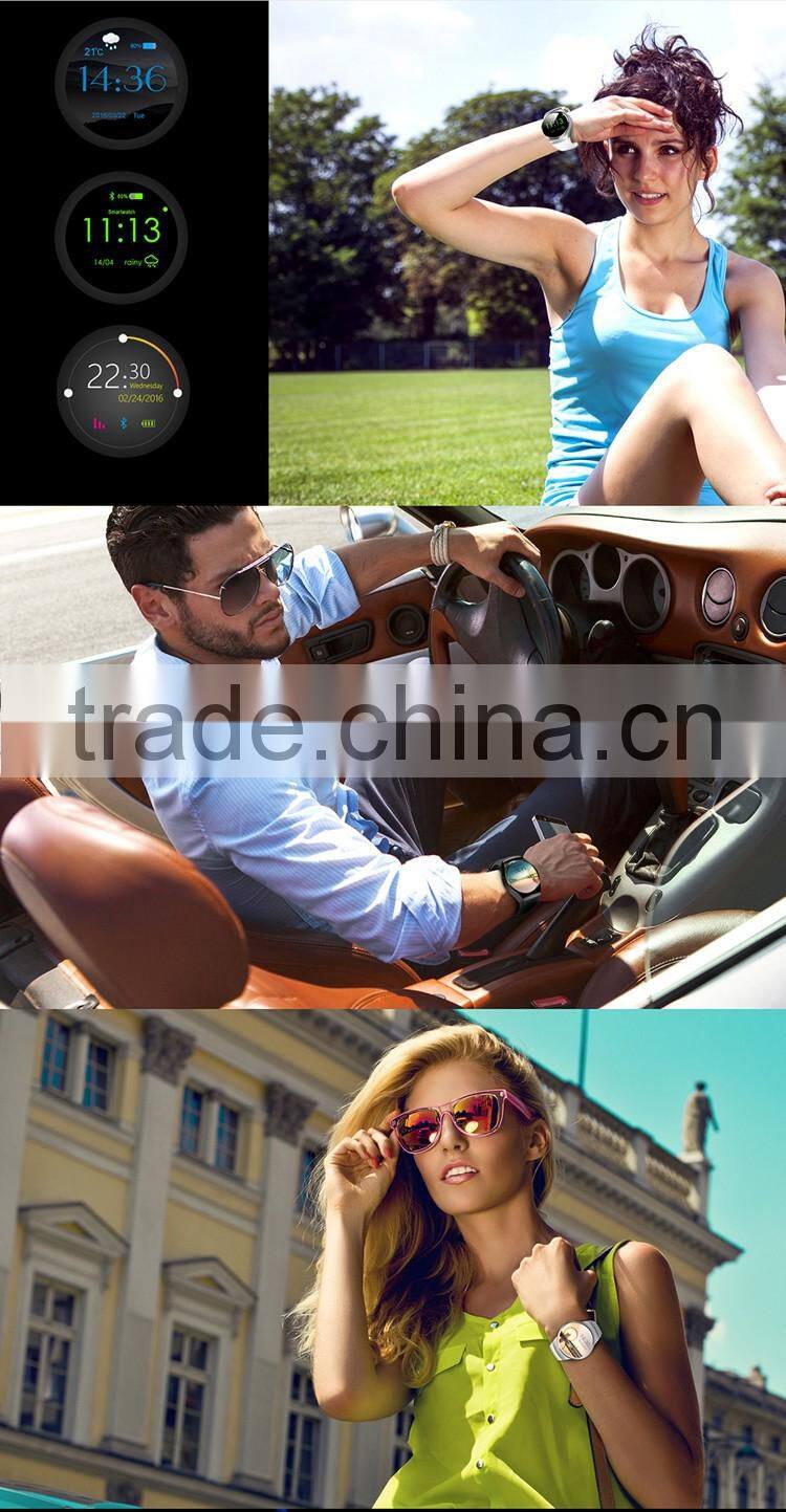 EXCELVAN Smart Watch KW18 SIM Watch MTK2502C Pedometer Heart Rate Monitor Touch Screen Smartwatch for iOS Android Smartphone