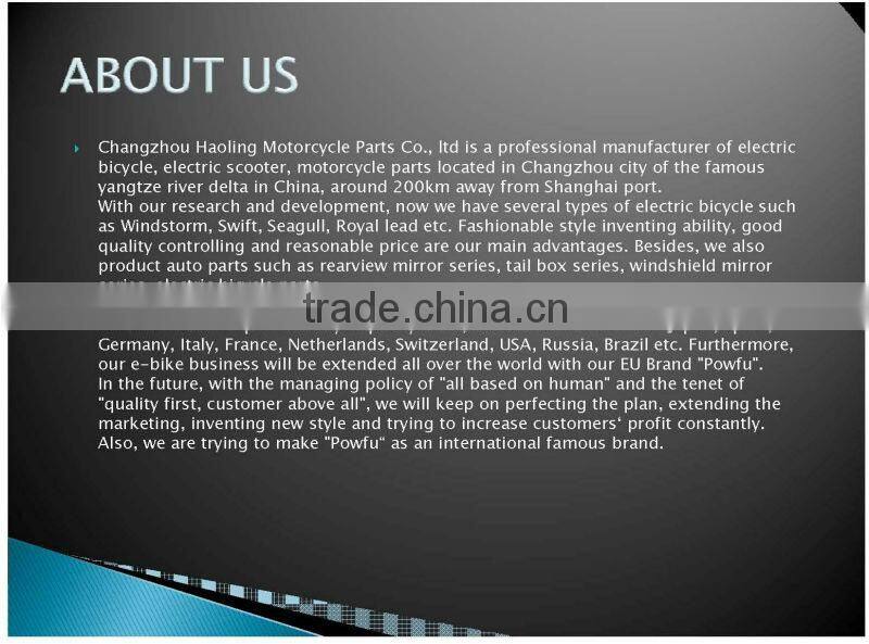 Small city electric bicycle 2014 new design e-bike motor 250w 24v