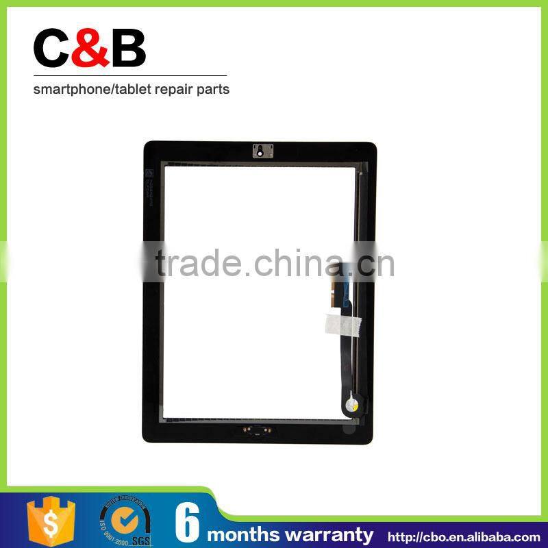 High quality touch panel with home button for iPad 4