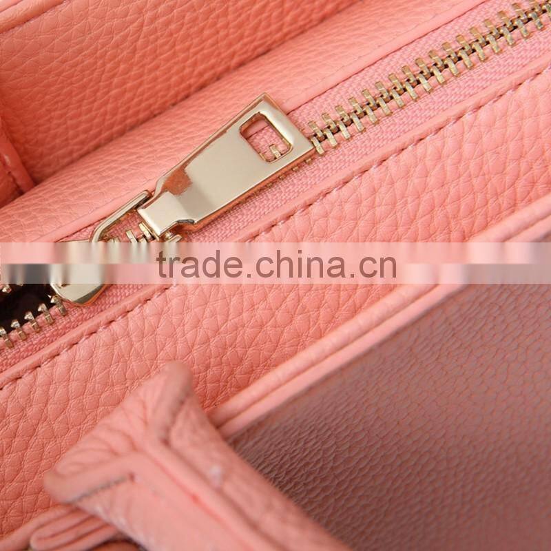 Wholesale fancy nice look pink snake skin pattern genuine leather handbag