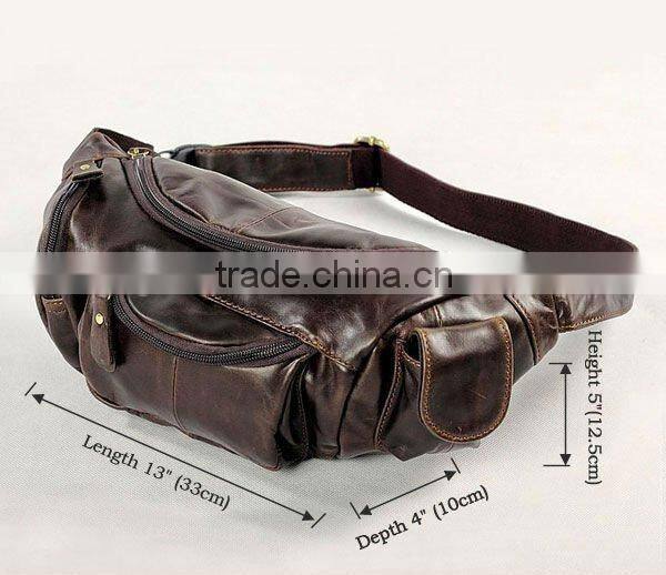Style Coffee Men's Waist Bag Fanny Pack Adjustable Belt Purse