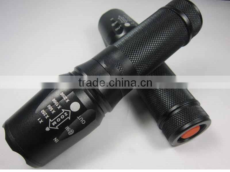 CREET6 zoomable led flashlight 18650 or 3XAAA battery