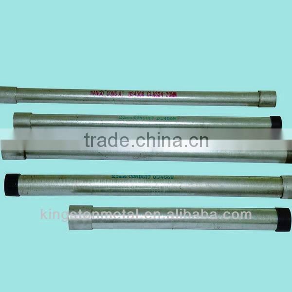 ERW SCH 40 Galvanized Steel Pipe painted words with plastic cap threated with coupling pipe
