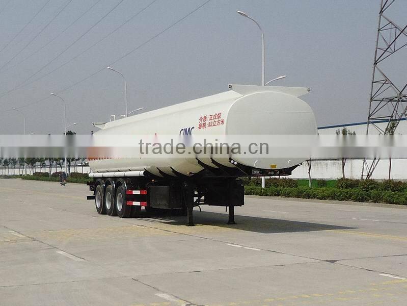 Tri axle oil tanker trailers/ CIMC fuel tank semi trailer/gasoline transport tank trailer