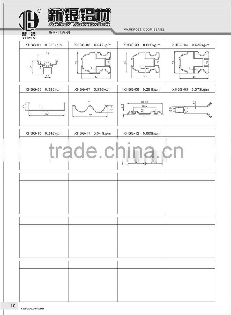Wood Color Side Stile Aluminium Profile For Sliding Door