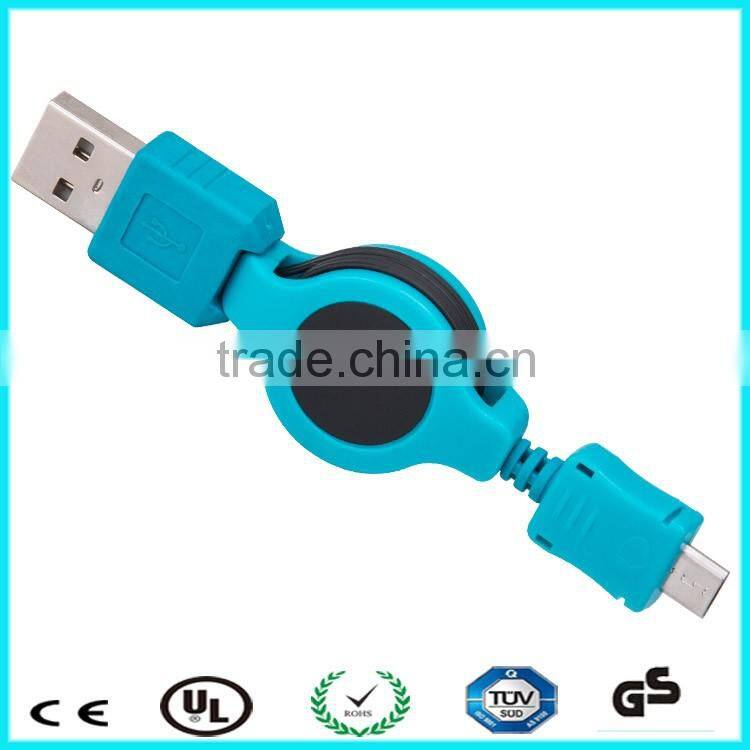 1m retractable Micro USB Data Cable For Cellphone