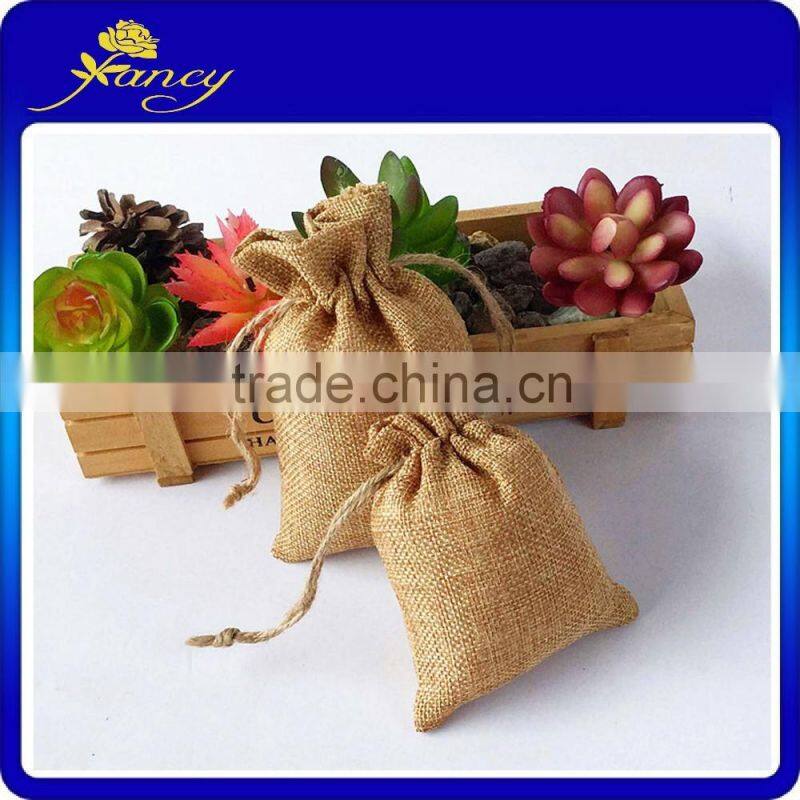 hot sell Small drawstring jute bag gunny bag