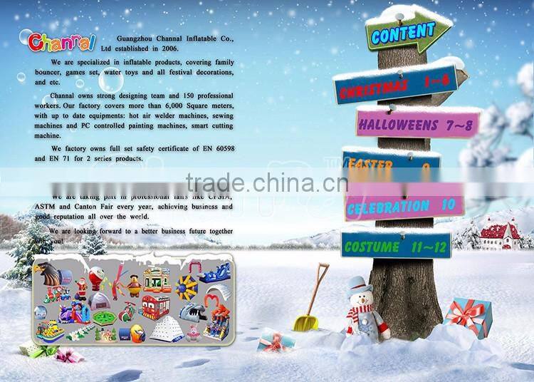 Outdoor Christmas led lights inflatable train with santa