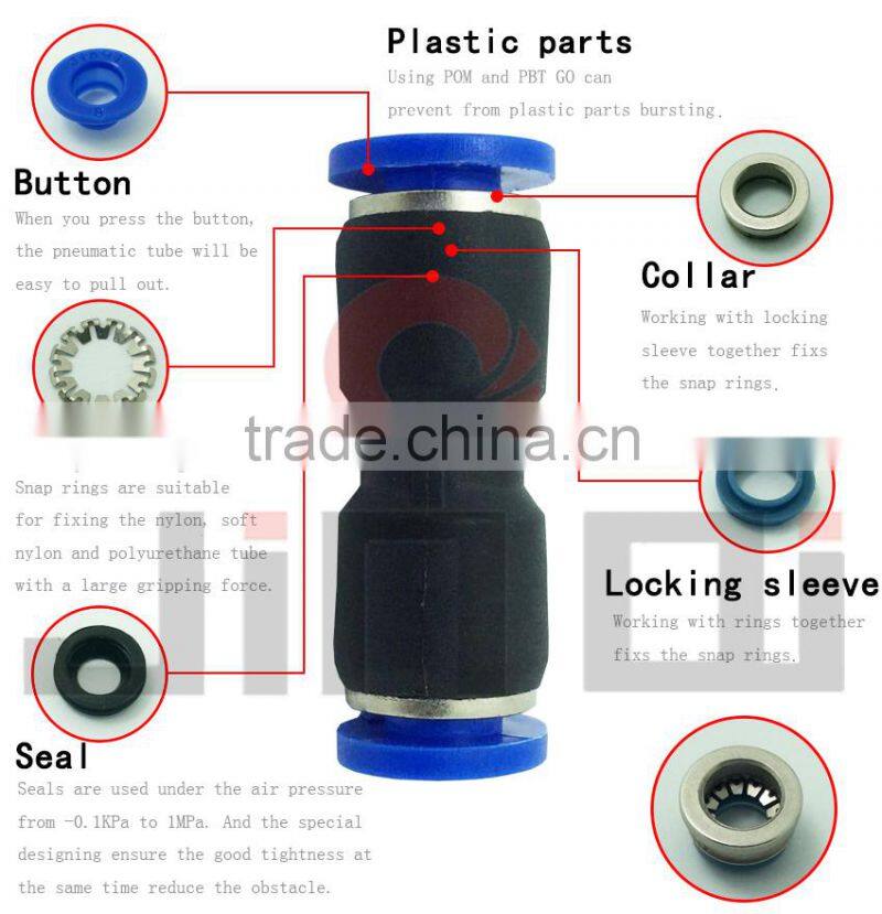 factory price air tube quick plastic fitting