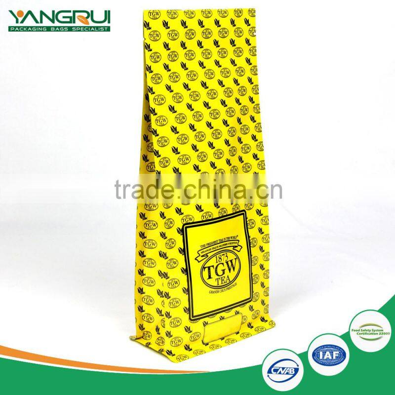 customized printed flat bottom coffee bean bag aluminum foil pouch food grade laminated foil bag for tea or food