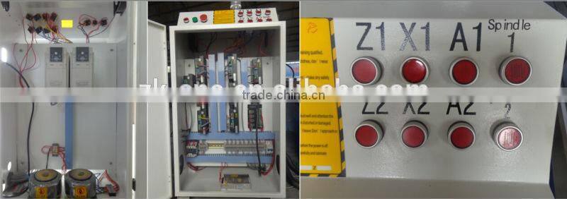 2 Heads 2 Rotary Axis Flat Cylinder Engraving Machine CNC Router DSP A18 4 Axis System ZK-1325