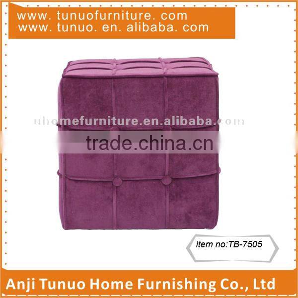 Square Fabric ottoman stool with piping TB-7505