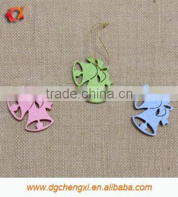 2014 mini felt jingle bell design with hanging string for Christmas tree ornament