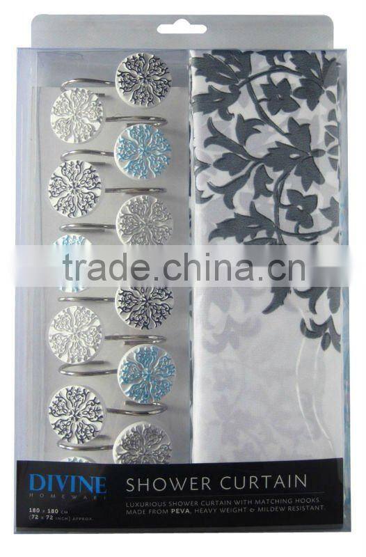 100% polyester bathroom shower curtain ,Christmas shower curtain