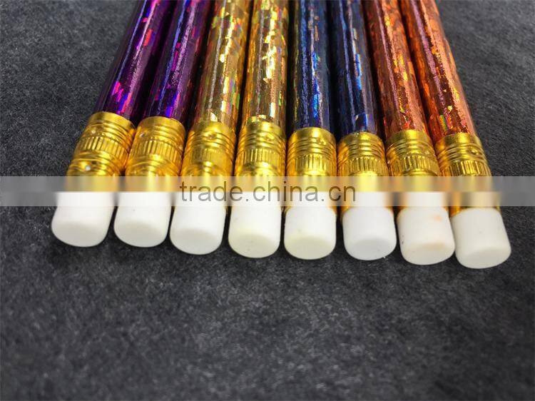 High quality HB Round 7 inch wooden laser foil hot transfer printing Pencil