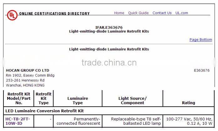 120LPW High Quality 18w 347v 4ft Waterproof T8 Led Tube Lights