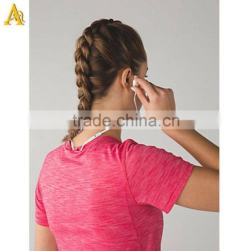 2016 costom Oem Service Cotton Spandex Printed Wholesale Sports Wear T Shirt Women