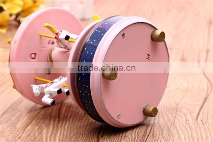 wooden mechanism carousel music box