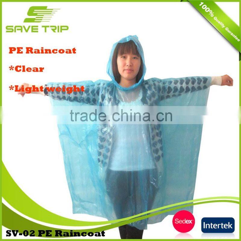 10 Years manufacturer experience factory supply waterproof disposable transparent plastic rainwear