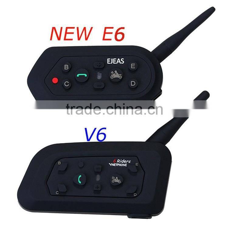 2016 New E6 1200m 6 riders bluetooth multi interphone bluetooth speaker for motorcycle