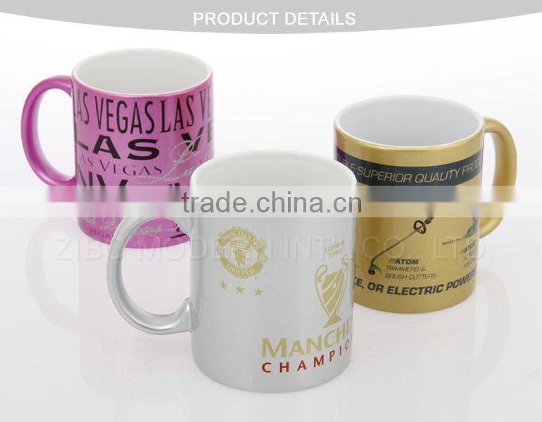 stoneware spraying ceramic mug with coating and glitter decal