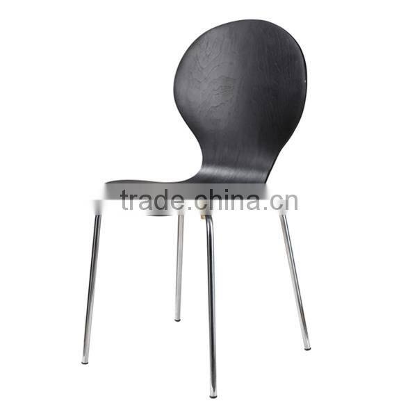 Colorful Wooden Seat Restaurant Furniture Restaurant Chair Cheap with Tube Legs