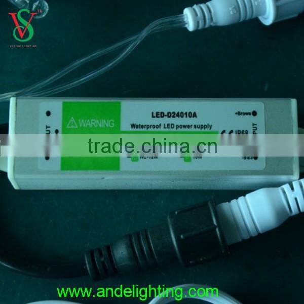 12V outdoor use rubber cable christmas led string light with driver