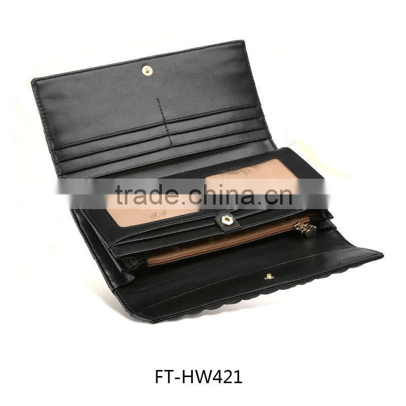 2015 Quality Best Design Women Long Wallet in Black