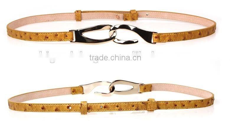 woman thin fashion with full grain leather belt