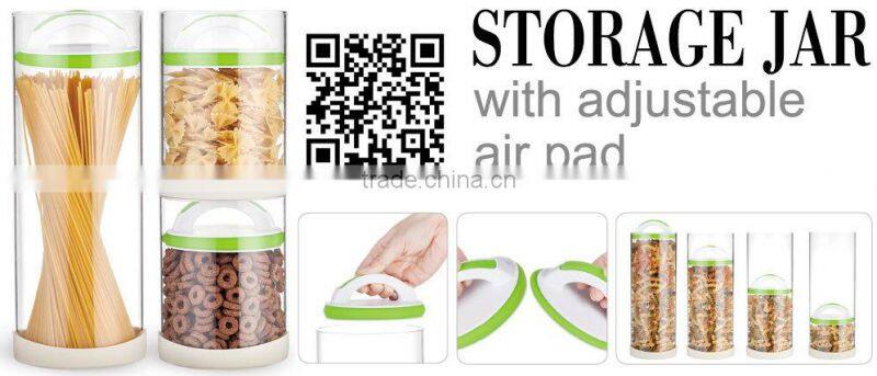 SINOGLASS M size 1000ml with adjustable air pad glass Storage Jar