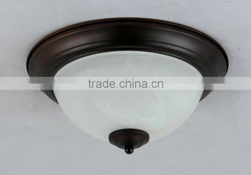 LED 13" 2*E26 Flush Mount Ceiling Fixture with glass shade Dark dronze finish and Satin Nickel CE, UL ,ETL ,ROHS