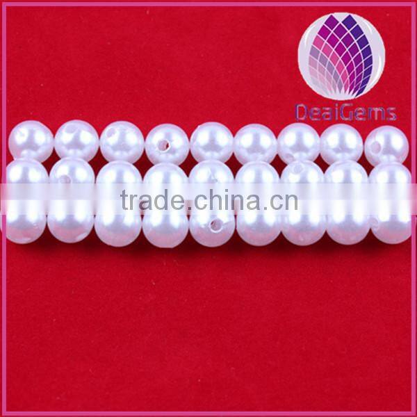 White acrylic imitation pearls for sale