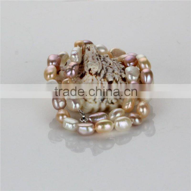 10mm AAA good quality natural baroque colorful pearl set, elegant pearl set design