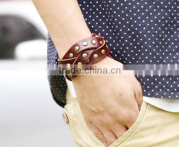 Newest unisex leather bracelets for men and women