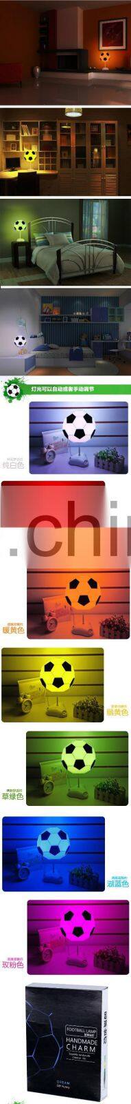 ABS+PVC football desk light USB or battery charge multicolor led night light