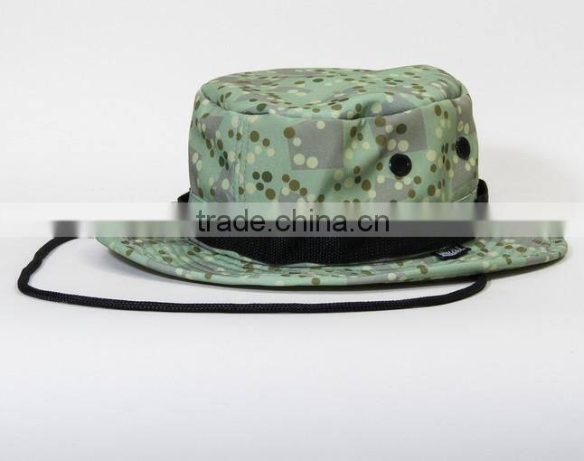 Wholesale Custom Printed Camo Bucket Hat+String