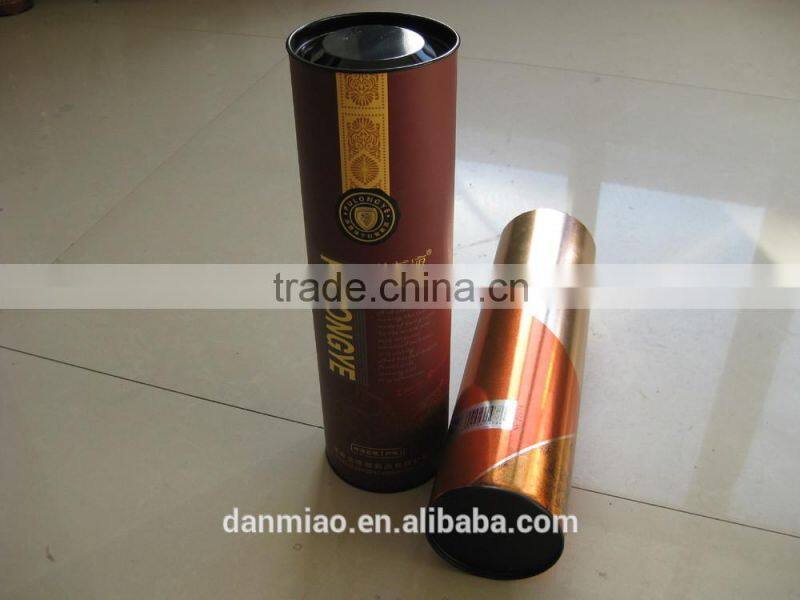 hot sale 4 color printed paper tube for red wine packing