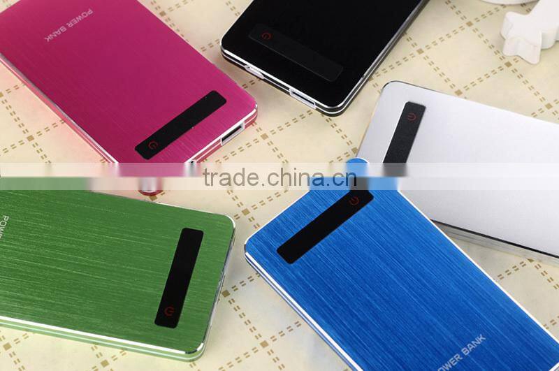 super thin fashionable credit card metal litium ion 4000mah power bank for iPhone, Samsung, iPad charger