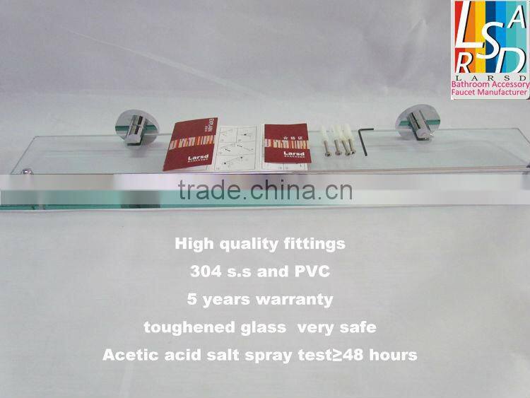 Bathroom brass holder with tempered glass shelf NO.3353