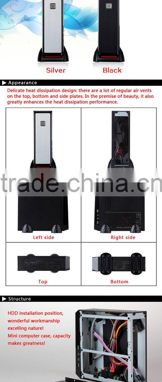 Realan 3019 Mini-ITX Case, HTPC Case With Power Supply, HDD COM WIFI USB Audio Ports, SECC 0.6mm