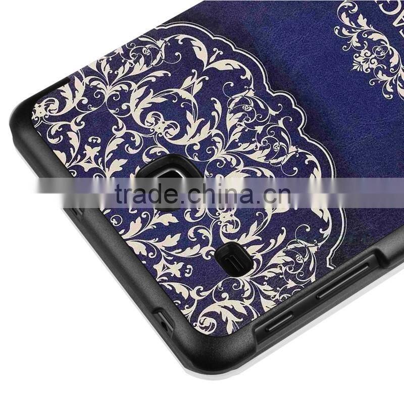 High quality hard PU leather material multi pattern case stand tablet case for Samsung Tab E 8.0