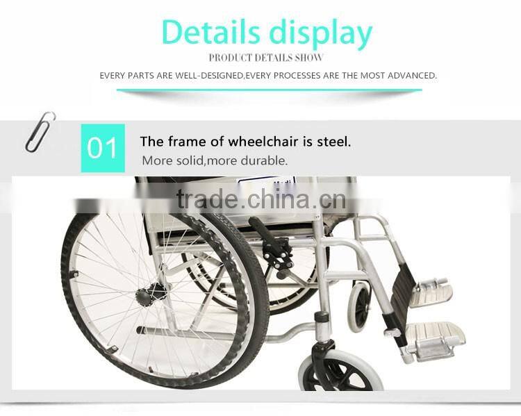 TOPMEDI cheap price basic economical manual standard steel wheelchair