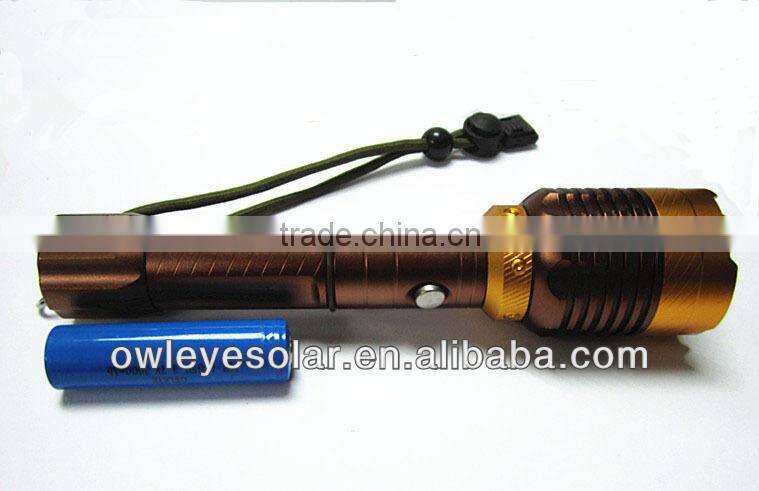 Hot sell aluminium super bright usb rechargeable led flashlight LED