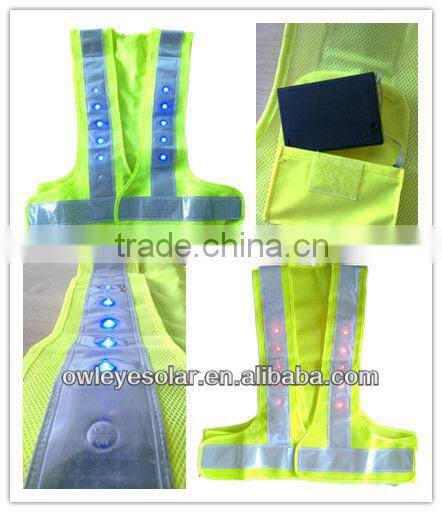 LED reflective vest with super bright LED for workplace safety