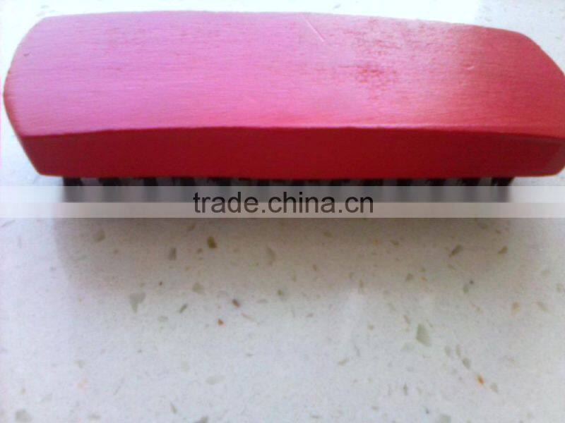red color Maple wood made shoe brushes hot sell in Korea