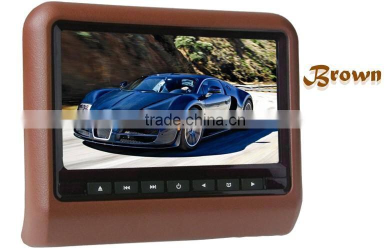 Portable design best selling 9 car pillow headrest monitor dvd player