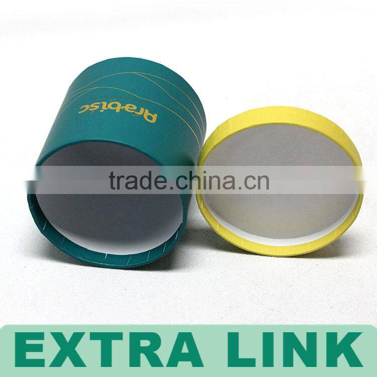 Coffee Tea Cup Recycle Embossing Rigid Round Kraft Paper Cylinder Box