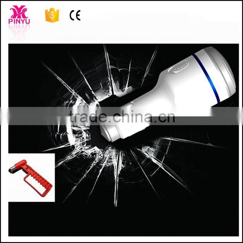 Tactical outdoor electronic innovative car charger with LED and harmmer for Self-help