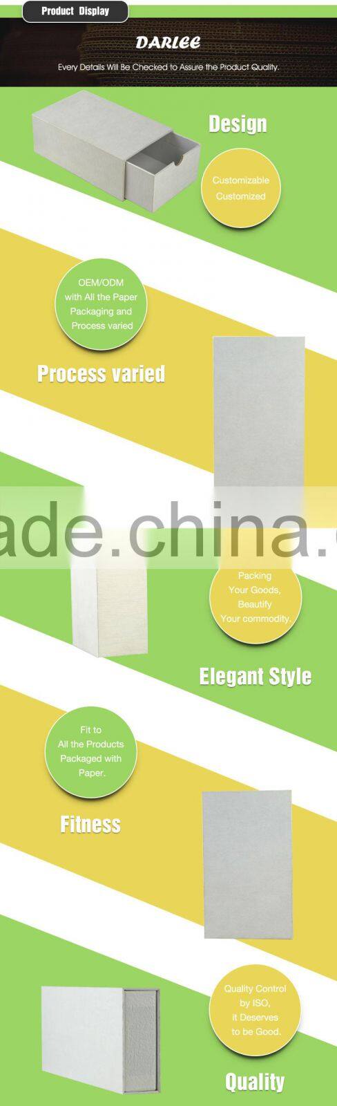 China supplier white cardboard drawer slide shape underwear packaging box design