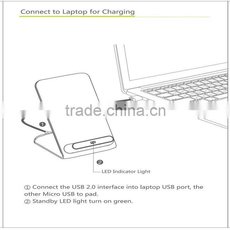 High Efficiency Triple Coils Desktop Wireless Charging Stand For All Qi-Compatible Phones